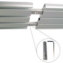 Vorhangschiene Aluminium (inkl. Wandträger) Silber "4 Lauf" 420cm (2x120cm + 2x90cm)