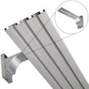 Vorhangschiene Aluminium (inkl. Wandträger) Silber "4 Lauf" 420cm (2x120cm + 2x90cm)