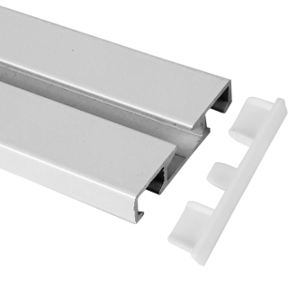 Seitendeckel für "Weiß - 1/2 Lauf" Aluminium Vorhangschiene
