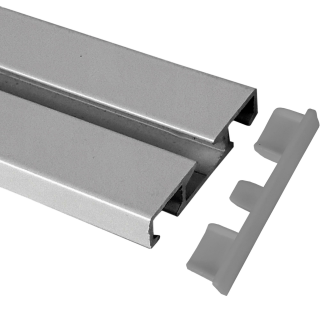 Seitendeckel für "Silber - 1/2 Lauf" Aluminium Vorhangschiene