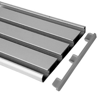 Seitendeckel für "3/4 Lauf - Silber" Aluminium Vorhangschiene