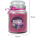 Duftkerze im Glas - Neujahr Lila - Bonbon 500gr ( 110h )