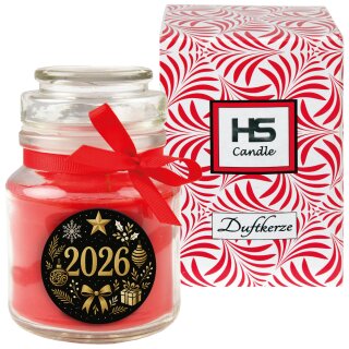 Duftkerze im Glas "Neujahr" Kirsche Bonbonsglas 120 g