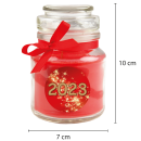 Duftkerze im Glas - Neujahr Rot - Bonbon 120gr ( 30h )