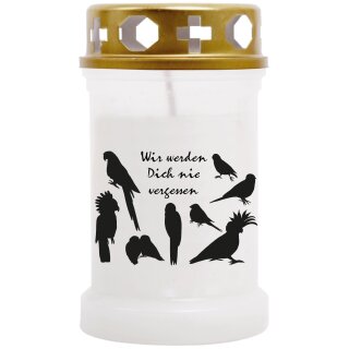 Grabkerzen für Kleintiere mit Motiv Vögel 40h
