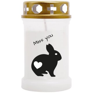 Grabkerzen für Kleintiere mit Motiv Kaninchen 40h