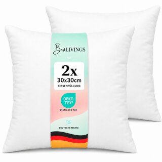 Füllkissen 30x30cm 2er-Pack Innenkissen mit Premium Mikrofaserfüllung und -bezug