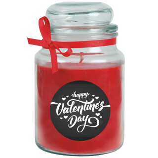 Duftkerze im Glas - Valentinstag Bonbon 500gr (110h) Valentines Day