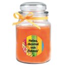 Duftkerze im Glas - Karneval Orange - Bonbon 500gr (110h)