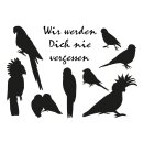 Tiersarg aus 100% Wellpappe Holzdesign Größe S inkl. 40h Grabkerze Vogel Motiv