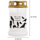 Tiersarg aus 100% Wellpappe Holzdesign Größe S inkl. 40h Grabkerze Vogel Motiv
