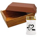 Tiersarg aus 100% Wellpappe Holzdesign Größe S inkl. 40h Grabkerze Hamster & Meerschweinchen Motiv