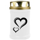 Tiersarg aus 100% Wellpappe Holzdesign Größe M inkl. 48h Grabkerze Herz Motiv