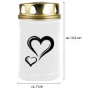 Tiersarg aus 100% Wellpappe Holzdesign Größe M inkl. 48h Grabkerze Herz Motiv