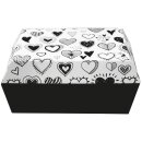 Tiersarg aus 100% Wellpappe Herzdesign Größe M inkl. 48h Grabkerze Kaninchen & Hase Motiv