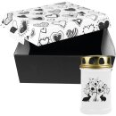 Tiersarg aus 100% Wellpappe Herzdesign Größe M inkl. 48h Grabkerze Kaninchen & Hase Motiv