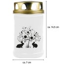 Tiersarg aus 100% Wellpappe Herzdesign Größe M inkl. 48h Grabkerze Kaninchen & Hase Motiv