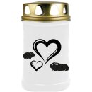Tiersarg aus 100% Wellpappe Herzdesign Größe M inkl. 48h Grabkerze Hamster & Meerschweinchen Motiv