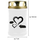 Tiersarg aus 100% Wellpappe Herzdesign Größe M inkl. 48h Grabkerze Hamster & Meerschweinchen Motiv