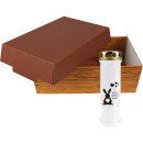 Tiersarg aus 100% Wellpappe Holzdesign Größe S inkl. 100h Grabkerze Hase Motiv