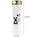 Tiersarg aus 100% Wellpappe Holzdesign Größe S inkl. 100h Grabkerze Hase Motiv