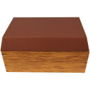 Tiersarg aus 100% Wellpappe Holzdesign Größe L inkl. 100h Grabkerze Hund Motiv