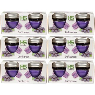 Duftkerze im Glas "Macaron Blueberry" mit Deckel, 12er Pack mit je ca. 7 Std. Brenndauer, Ø6cm