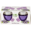 Duftkerze im Glas "Macaron Blueberry" mit Deckel, 12er Pack mit je ca. 7 Std. Brenndauer, Ø6cm