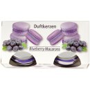 Duftkerze im Glas "Macaron Blueberry" mit Deckel, 12er Pack mit je ca. 7 Std. Brenndauer, Ø6cm