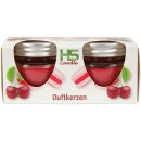 Duftkerze im Glas "Macaron Cherry" mit Deckel, 2er Pack mit je ca. 7 Std. Brenndauer, Ø6cm