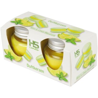 Duftkerze im Glas "Macaron" 2er-Pack Mint & Limes