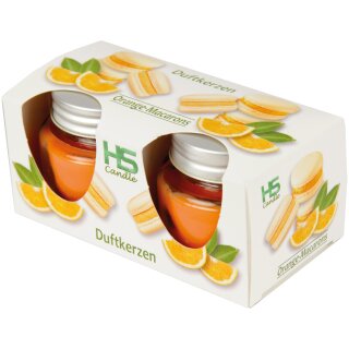 Duftkerze im Glas „Macaron“ Orange fruchtig & frisch 2er-Pack