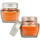 Duftkerze "Macaron Orange" im Glas mit Deckel, 2er Pack mit je ca. 7 Std. Brenndauer, Ø6cm