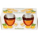 Duftkerze im Glas „Macaron“ Orange fruchtig & frisch 2er-Pack
