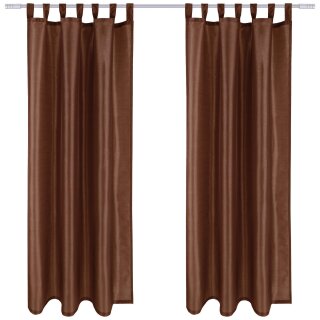 2er Pack Gardine Blickdicht Alessia mit Schlaufen 140x145cm braun