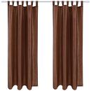 2er Pack Gardine Blickdicht Alessia mit Schlaufen 140x145cm braun