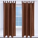 2er Pack Gardine Blickdicht Alessia mit Schlaufen 140x145cm braun