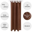 2er Pack Gardine Blickdicht Alessia mit Schlaufen 140x145cm braun