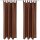 2er Pack Gardine Blickdicht Alessia mit Schlaufen 140x145cm braun