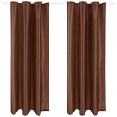 2er Pack Gardine Blickdicht Alessia mit Universalband 140x145cm braun