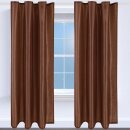 2er Pack Gardine Blickdicht Alessia mit Universalband 140x145cm braun