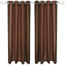 2er Pack Gardine Blickdicht Alessia mit Ösen 140x145cm braun