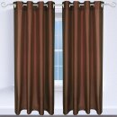 2er Pack Gardine Blickdicht Alessia mit Ösen 140x145cm braun
