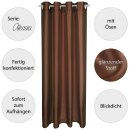 2er Pack Gardine Blickdicht Alessia mit Ösen 140x145cm braun