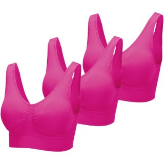 Seamless Komfort BH "mit Polster" 3er Pack - XXL/3XL - Pink