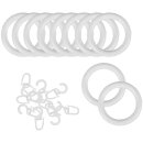 Ringe mit Faltenleghaken Ø40mm 40er Set Weiß