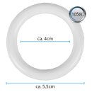 Ringe mit Faltenleghaken Ø40mm 40er Set Weiß