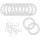 Ringe mit Faltenleghaken Ø40mm 40er Set Weiß