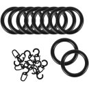 Ringe mit Faltenleghaken Ø40mm 40er Set Schwarz