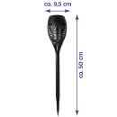 LED Solar Fackel im Flammeneffekt mit Erdspieß 2er-Pack